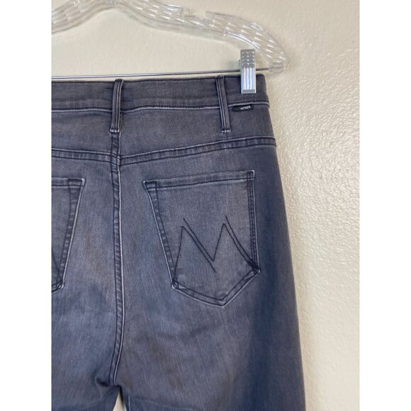 Mother The Hustler Ankle Fray Jeans Gray Size 28 Lightning Up lantern 25" inseam - Picture 14 of 16